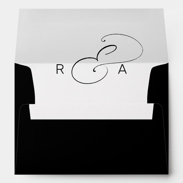 Enveloppe Simple Monogramme - Adresse de retour pré-imprimée (Dos (Bas))