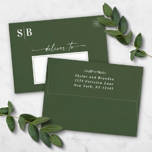 Enveloppe Simple Monstera Green A7 5x7 Faire-part de mariage