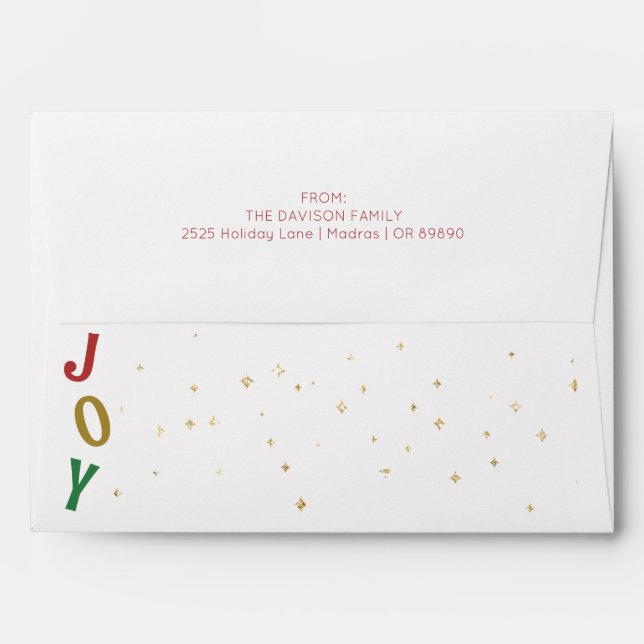 Enveloppe Simple Noël Joie Mailing (Dos (Haut rabat))
