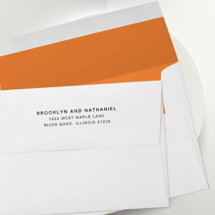 Enveloppe simple papaye orange avec adresse de ret
