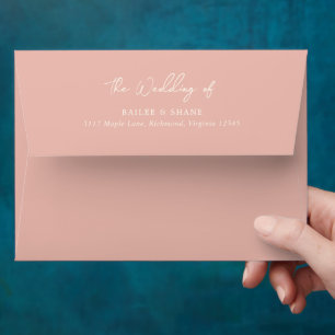 Enveloppe Simple Pêche Mariage moderne
