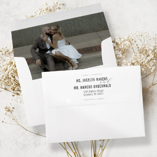 Enveloppe Simple Photo moderne auto-adressé Mariage Invitati
