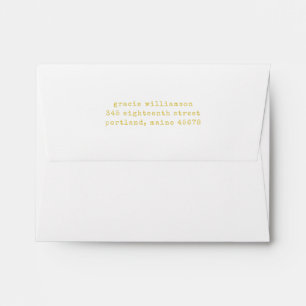 Enveloppe Simple Retro Typewriter jaune Adresse de retour