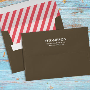 Enveloppe Simple rose minimaliste Crème de retour Adresse Ba