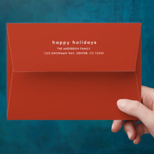 Enveloppe Simple rouge moderne Noël