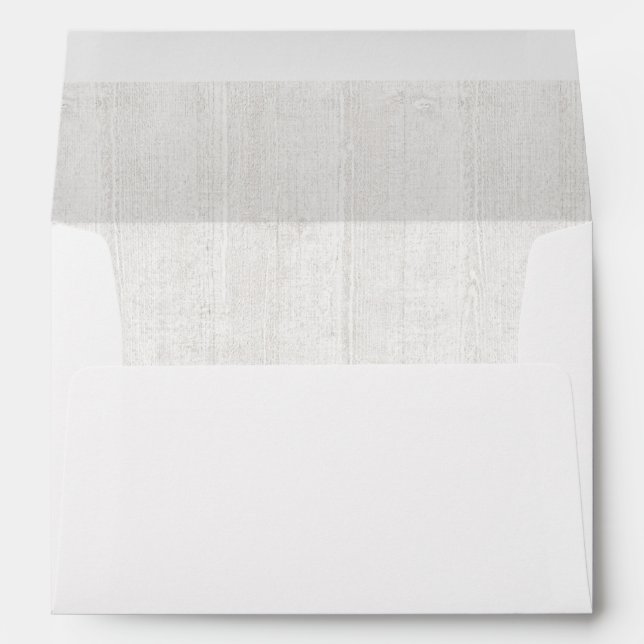 Enveloppe Simple Rustique Bois blanc 5 x 7 Mariage personnal (Dos (Bas))