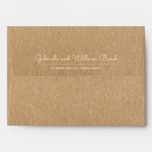 Enveloppe Simple rustique Kraft Script Adresse de retour