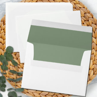 Enveloppe Simple Sage Greem Blanc Mariage Moderne Minimalist
