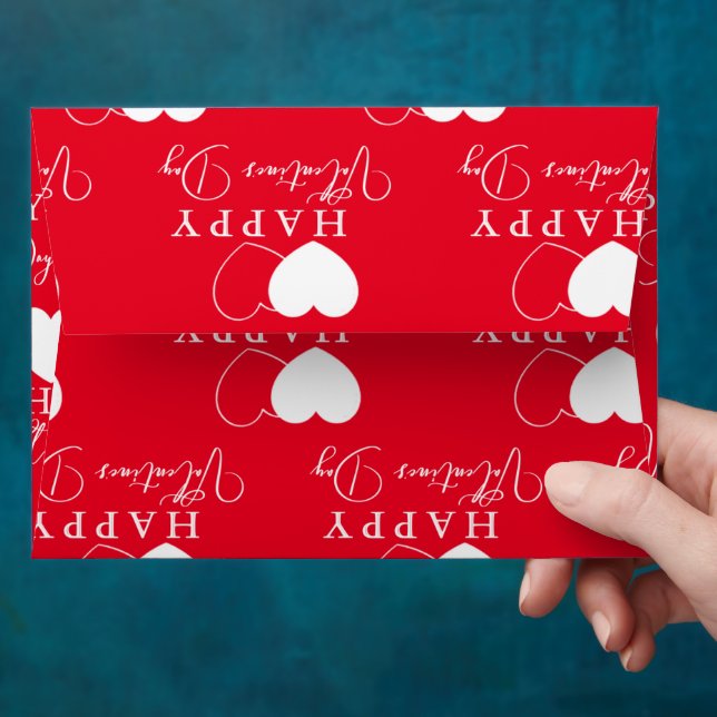 Enveloppe Simple Saint Valentin rouge (Hand)