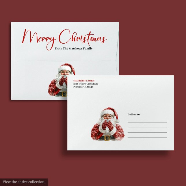 Enveloppe Simple Santa Claus Custom Name Christmas Envelope (Simple Santa Claus Custom Name Christmas Envelope

)