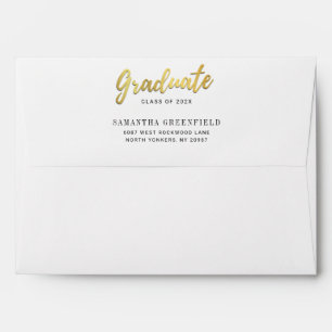 Enveloppe Simple Script Graduation 2025 Adresse de retour
