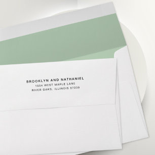 Enveloppe Simple Vert Menthe Adresse de Retour Lignée