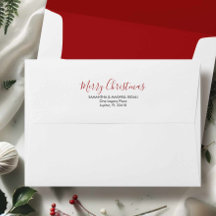Simple White et Berry Red 5x7 Adresse de retour