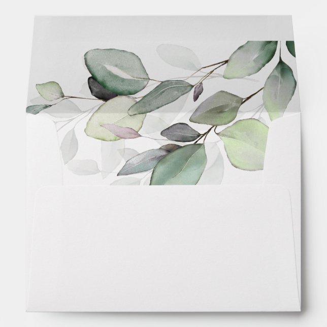 Enveloppe Simplement belle aquarelle Foliage avec adresse (Dos (Bas))