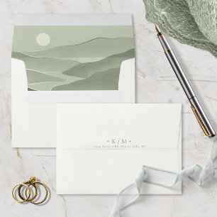 Enveloppe Simply Chic Landscape Mariage Pearl/Sage ID1046