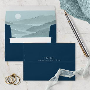 Enveloppe Simply Chic Paysage Mariage Turquoise Blue ID1046