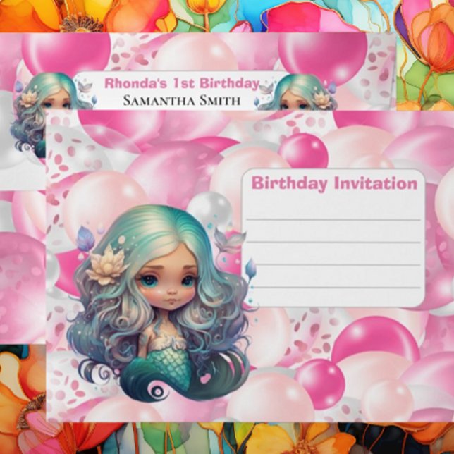 Enveloppe Sirène Ballons d'anniversaire rose (Mermaid Party Supplies are sure to go down with a splash! )