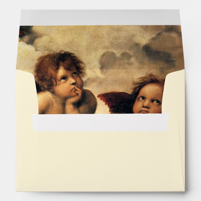 Enveloppe Sistine Madonna Angels par Raphael Mariage (Dos (Bas))