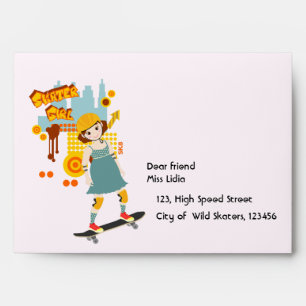 Enveloppe Skater Park Fun Girl Birthday Party