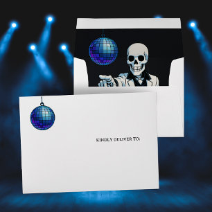 Enveloppe Skeleton Disco Ball Halloween Linked