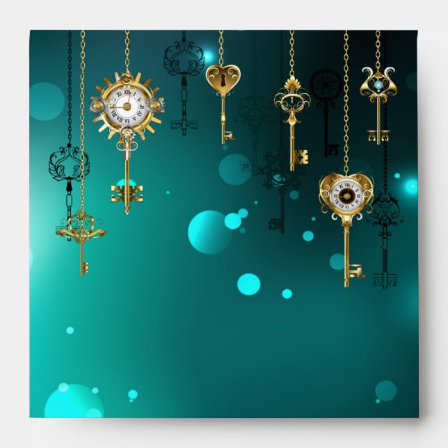 Enveloppe Skeleton Keys on Green Background (Devant)