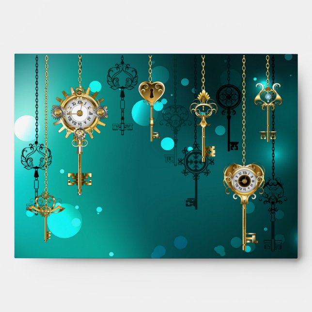 Enveloppe Skeleton Keys on Green Background (Devant)