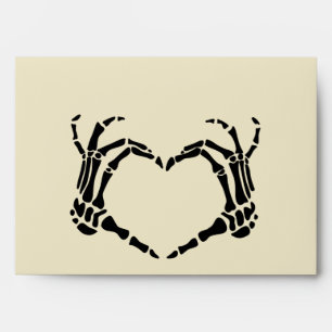 Enveloppe Skeleton Main Forme de coeur Mariage personnalisé