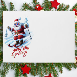 Enveloppe Ski Rouge Et Blanc Père Noël Vacances De Noël Drôl