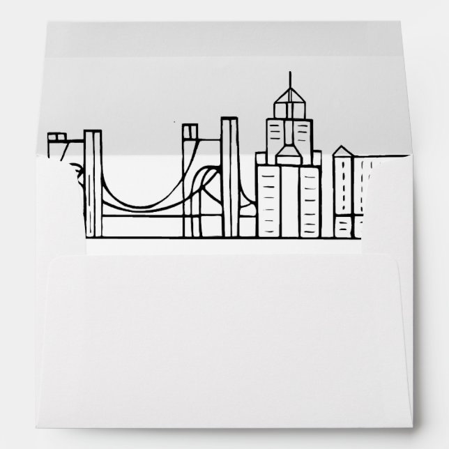 Enveloppe Skyline de Pittsburgh (Dos (Bas))
