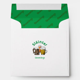 Enveloppe Sláinte Irlandaise moderne ! Carré vert de la bièr