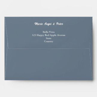 Enveloppe Slate Blue Script Wedding Return Address