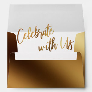 Enveloppe Smooth Gold, Celebrate with Us Return Adresse