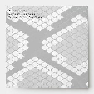Enveloppe Snakeskin Gris, blanc et noir Monogramme