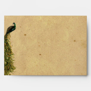 Enveloppe snob de mariage de paon vintage élégant