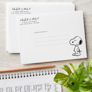 Enveloppe Snoopy d'arachides   BABY SHOWER