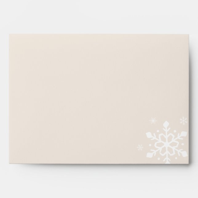 Enveloppe Snowflake | Enveloppes d'hiver rose pâle (Devant)