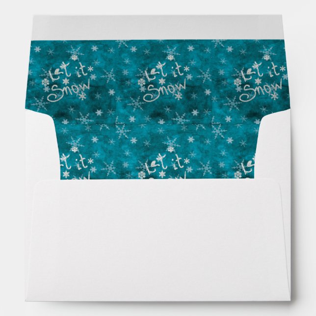 Enveloppe Snowflakes Bleu D'Hiver Mystique Laisser Neige (Dos (Bas))