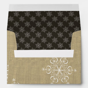Enveloppe Snowflakes hiver rustique Brown