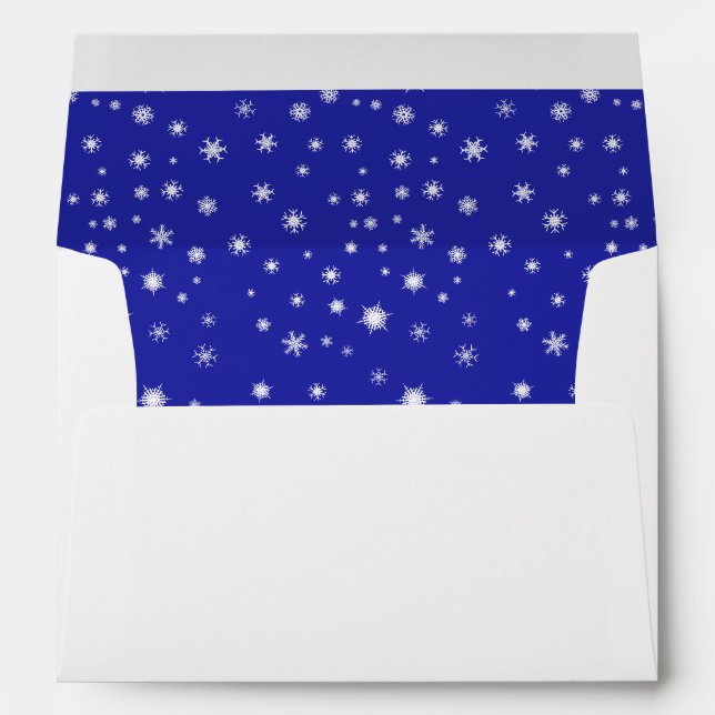 Enveloppe Snowflakes on Blue Inside Customizable Christmas (Dos (Bas))