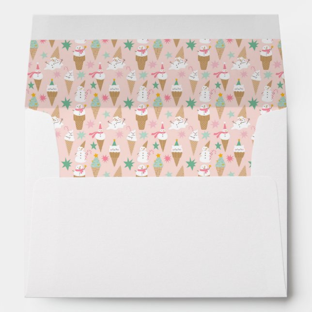 Enveloppe Snowman Crème glacée cônes Noël Motif (Dos (Bas))
