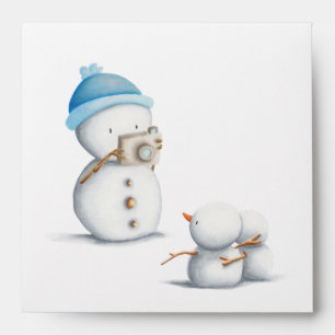 Enveloppe Snowman prend des photos manche CD hiver
