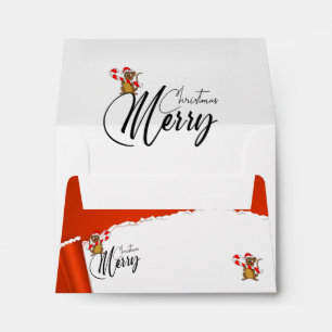 Enveloppe Sobre para año nuevo lindo con papá Noel escondido