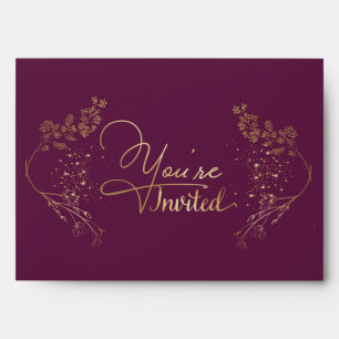 Enveloppe Sobre para invitación dorada