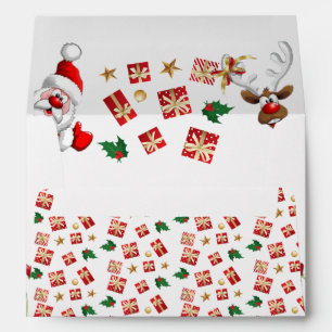 Enveloppe Sobre para navidad con papá Noel con regalo