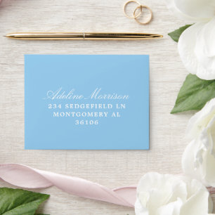 Enveloppe Soft Blue Hydrangea Wedding RSVP Réponse