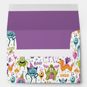 Enveloppe Soirée d'anniversaire des mignons monstres