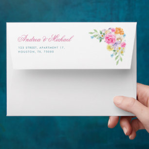 Enveloppe Soirée de thé de jardin sophistiquée Floral Chic M