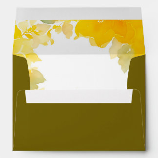 Enveloppe Soleil & Fleurs : Floral Jaune Aquarelle