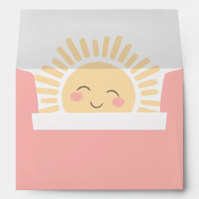 Enveloppe Soleil rose soleil fête d'anniversaire (Dos (Bas))