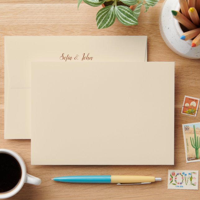 Enveloppe Solid Champagne Mariage 5x7 (Desk)